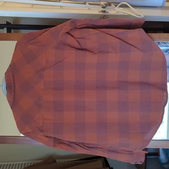 Orange Plaid Button-Up Shirt - Picture 2 of 8